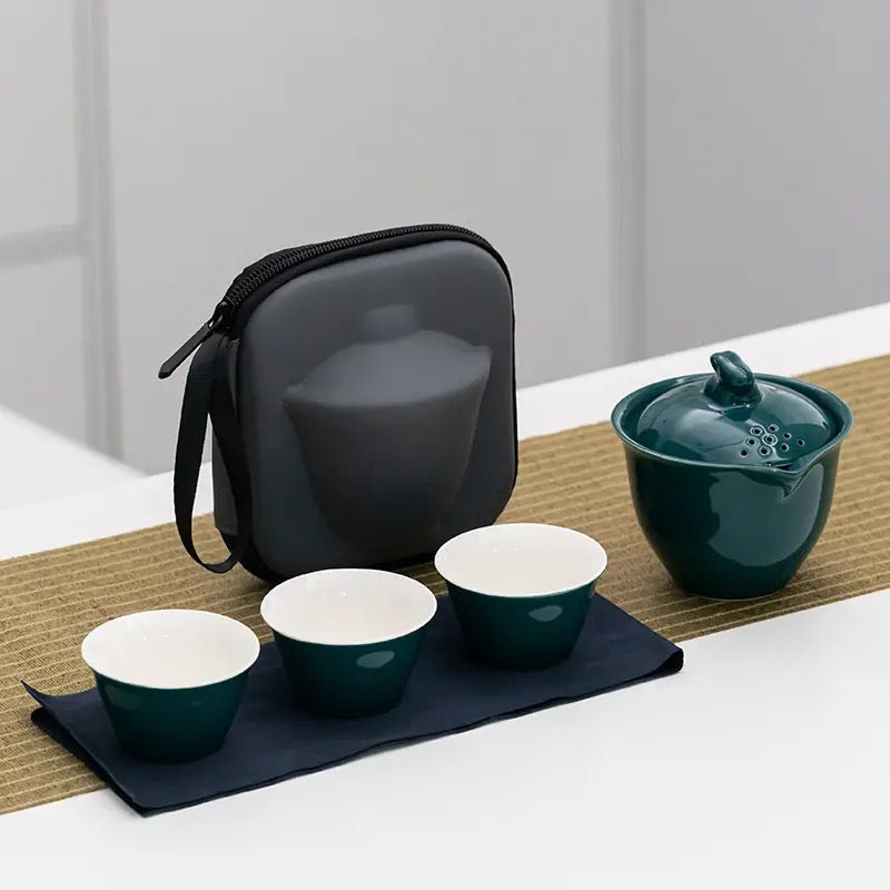 Set de Té Portátil con Estuche de Viaje