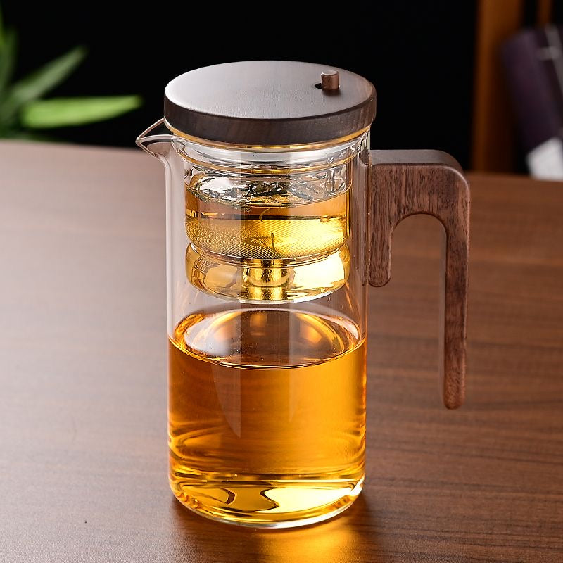 Tetera de Vidrio con Infusor y Mango de Madera 🍵