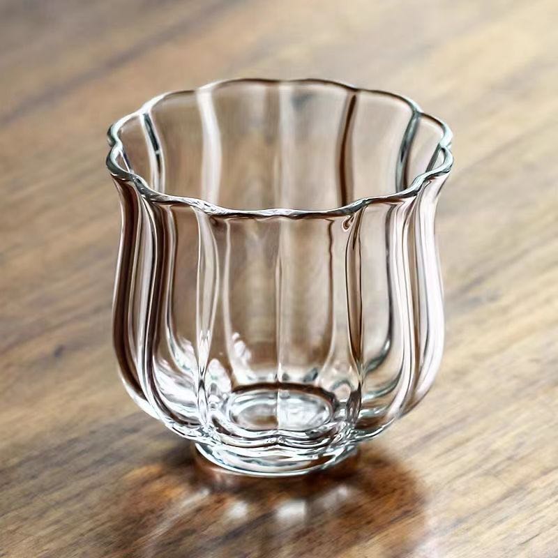 Vaso de Vidrio Estriado para Infusiones