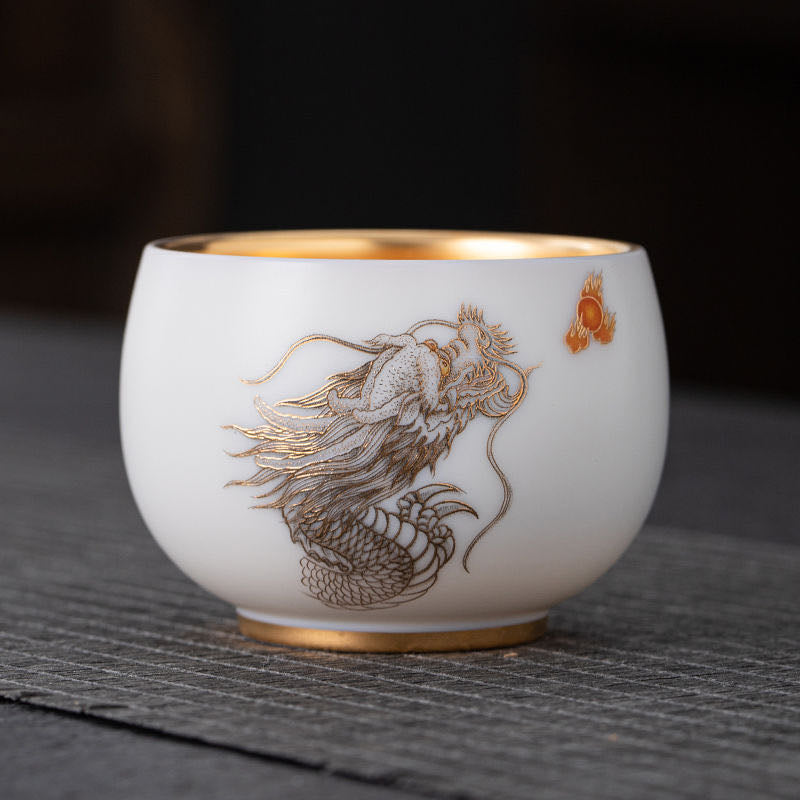 Juego de Tazas de Té de los Doce Signos del Zodiaco Chino