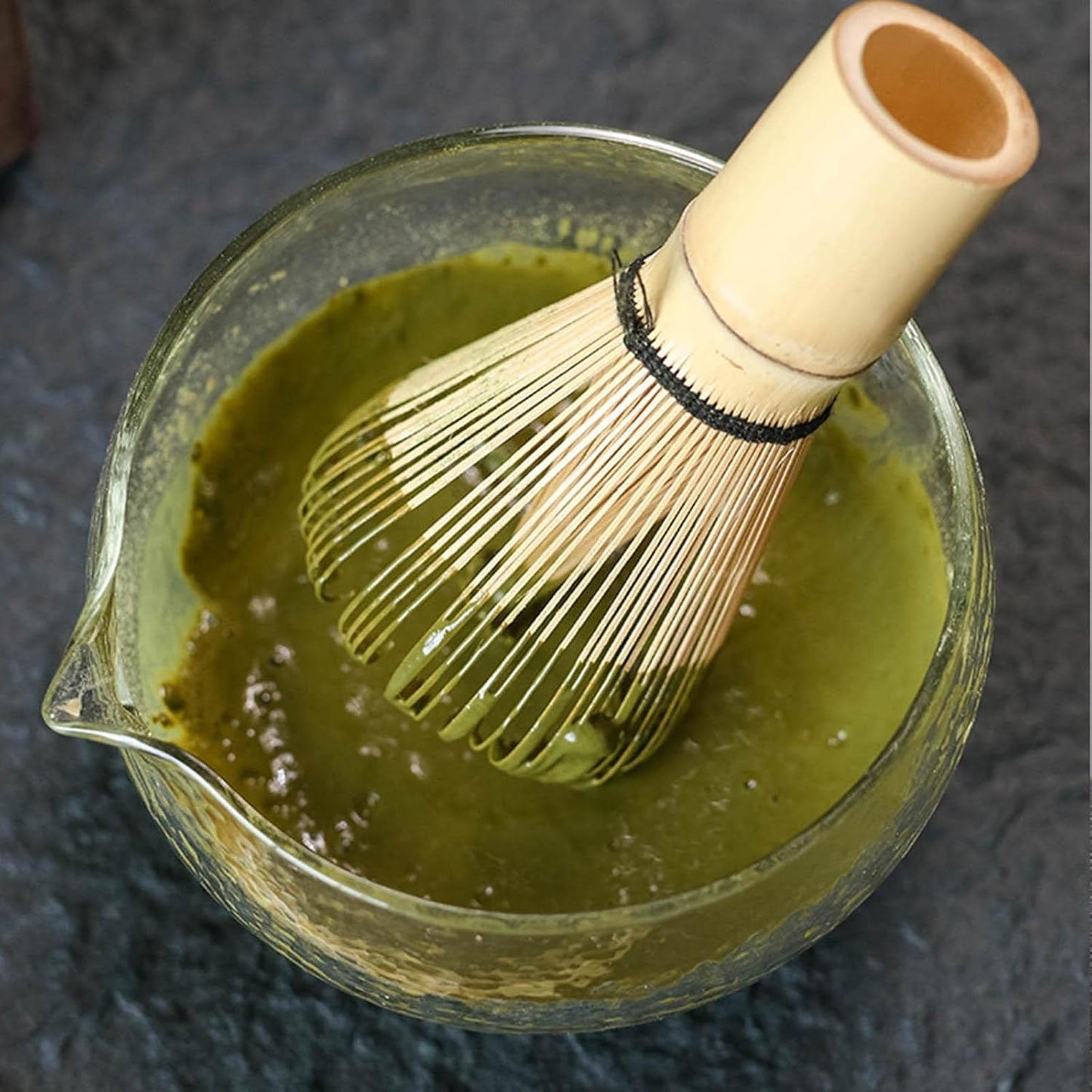 Cuenco de Cristal para Té Matcha - Diseño Texturizado