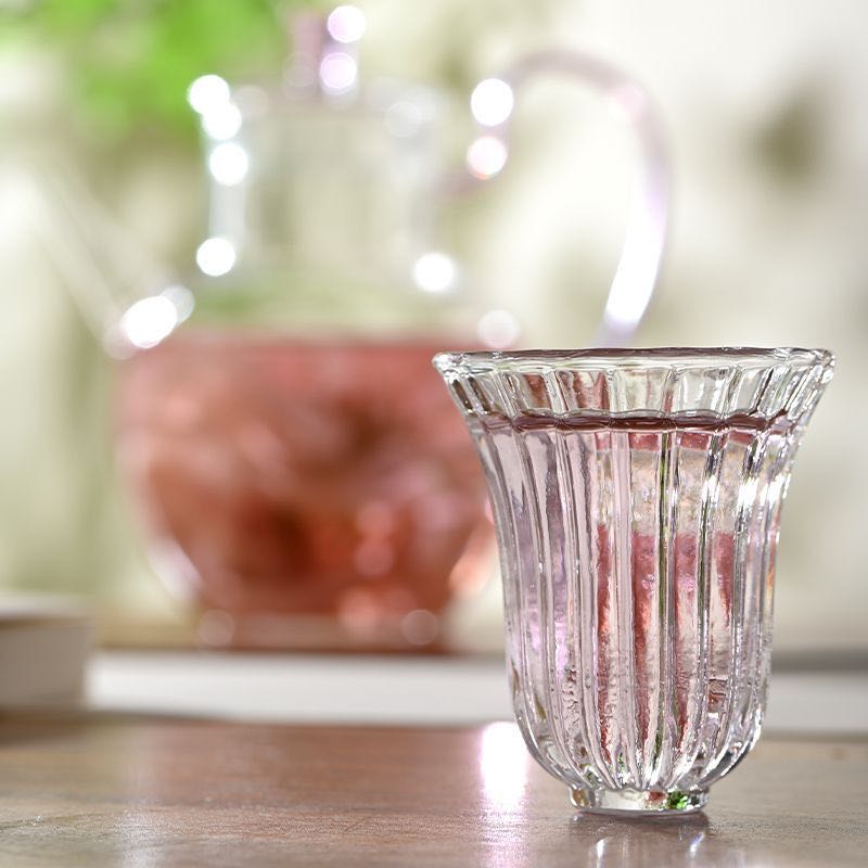 Vaso de Vidrio Estriado para Infusiones