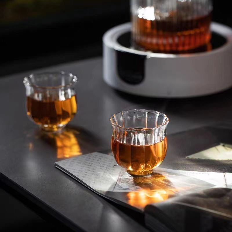 Vaso de Vidrio Estriado para Infusiones