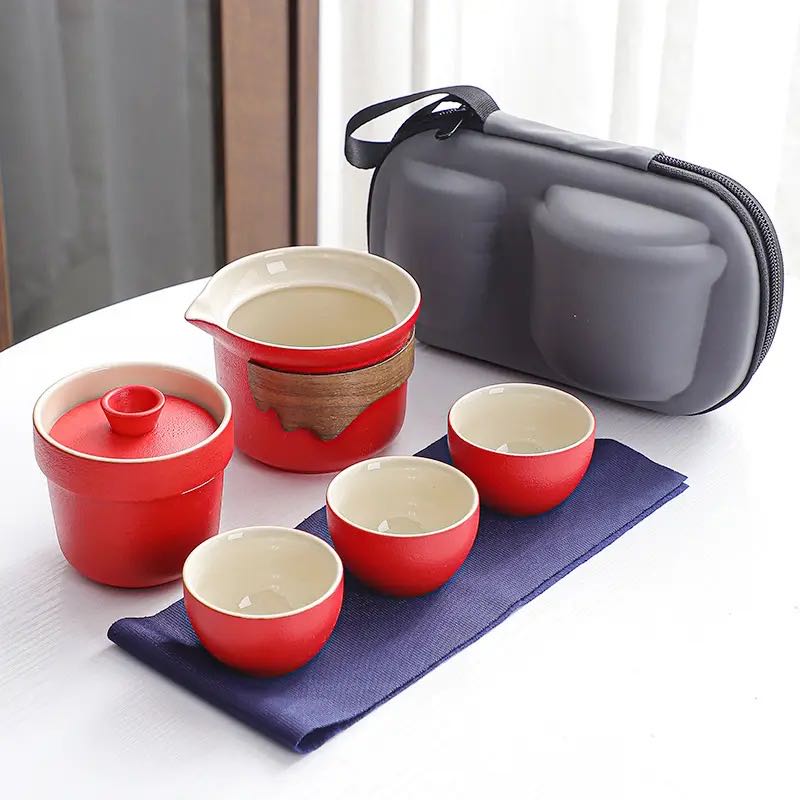 Set de Té Portátil con Estuche Compacto