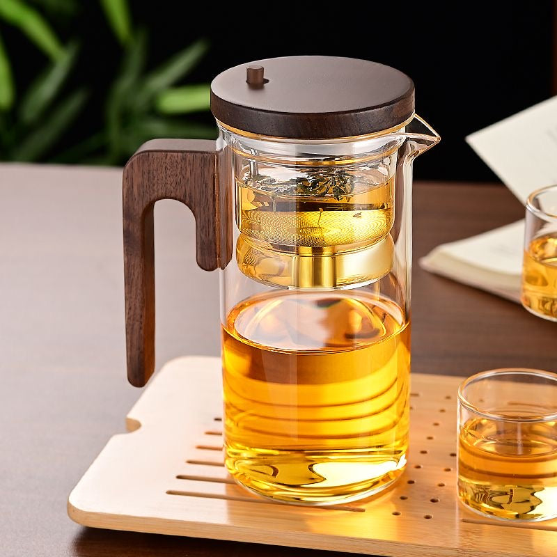 Tetera de Vidrio con Infusor y Mango de Madera 🍵