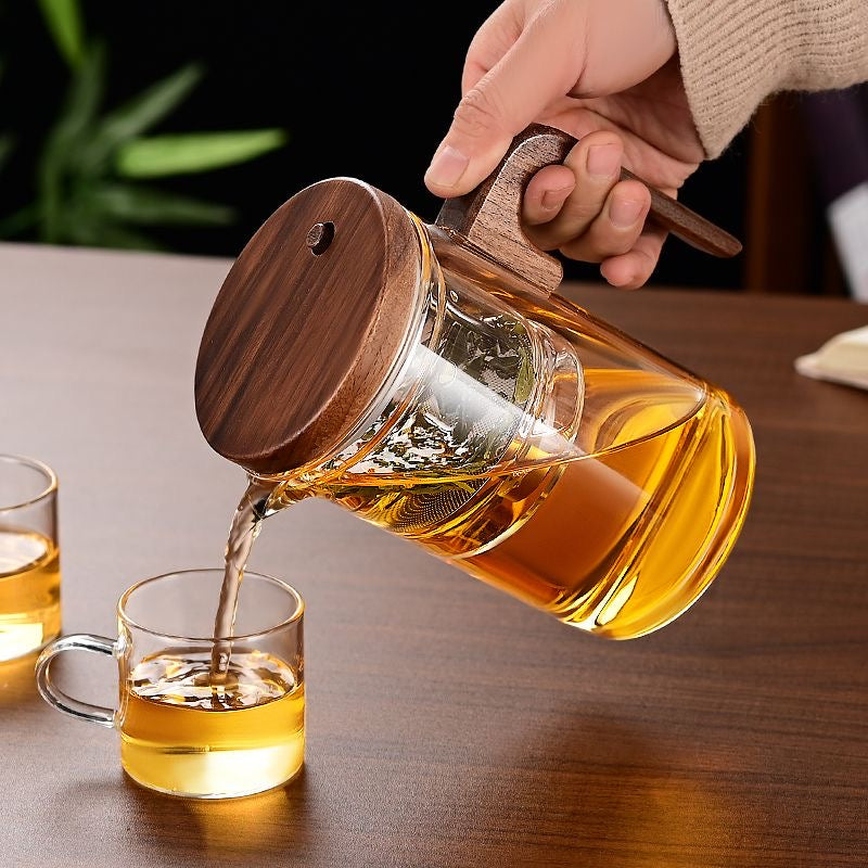 Tetera de Vidrio con Infusor y Mango de Madera 🍵