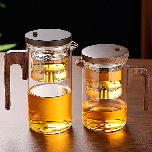 Tetera de Vidrio con Infusor y Mango de Madera 🍵