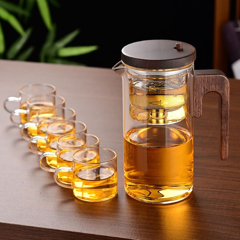Tetera de Vidrio con Infusor y Mango de Madera 🍵