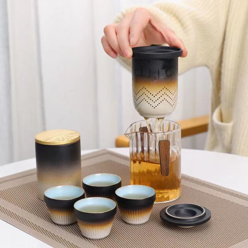 Set de Té Portátil con Taza Filtro y Contenedor de té - 3 Tonos de Color