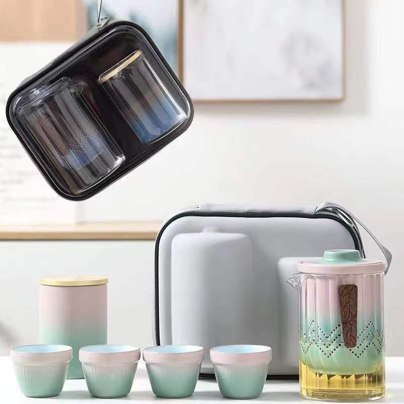 Set de Té Portátil con Taza Filtro y Contenedor de té - 3 Tonos de Color