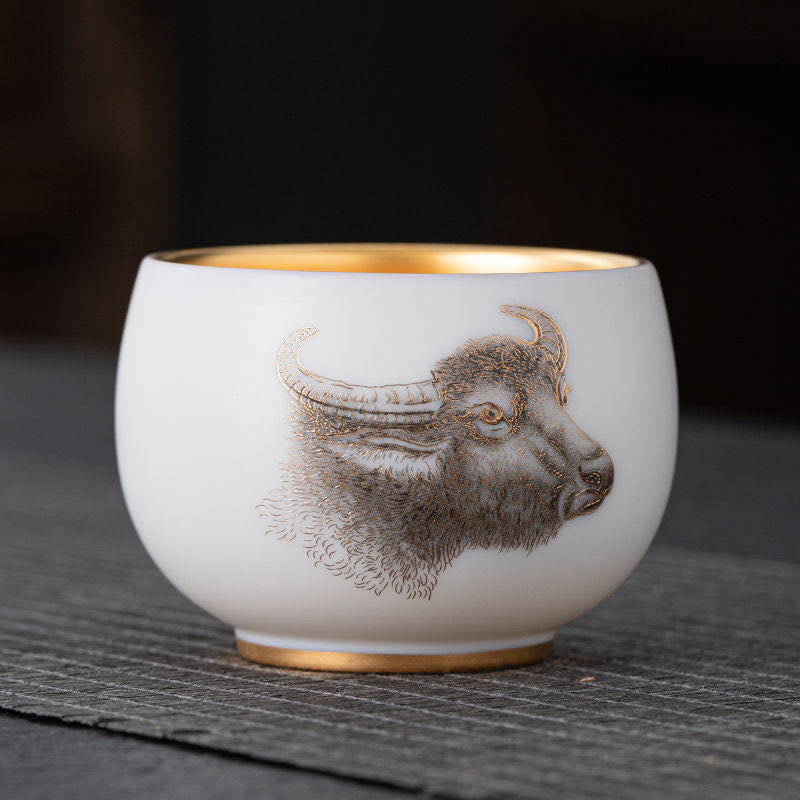 Juego de Tazas de Té de los Doce Signos del Zodiaco Chino