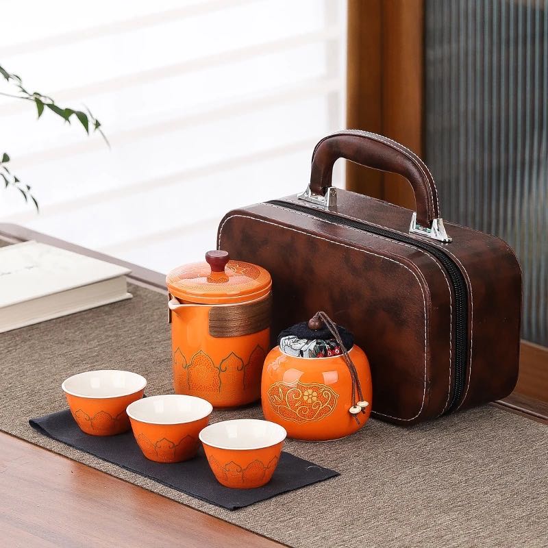 Set de Té Portátil con Estuche Elegante