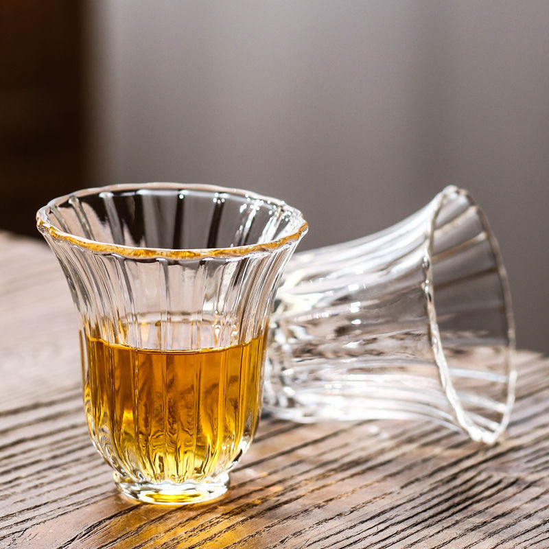 Vaso de Vidrio Estriado para Infusiones