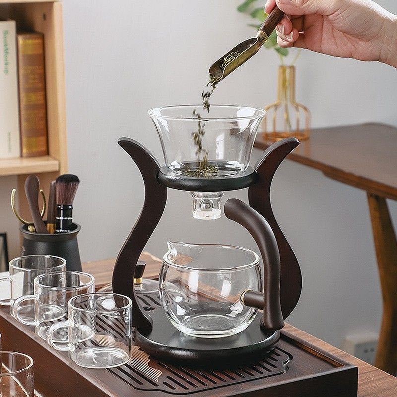Soporte de Infusión de Té con Diseño Moderno de Madera