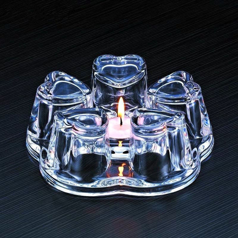 Calentador de Té con Porta Velas en Forma de Corazón